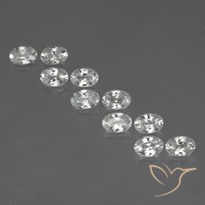 7.51ctw Natural White Zircon, Oval, VVS-VS