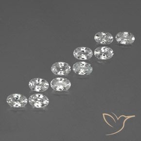 7.51 ctw White Zircon Stones, Natural Zircon in Oval Facet Shape for Sale