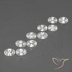 8.19ctw Natural White Zircon, Oval, VVS-VS