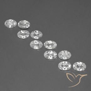 6.68ctw Natural White Zircon, Oval, VVS-VS