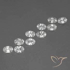 7.00ctw Natural White Zircon, Oval, VVS-VS