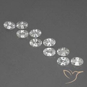 7.00 ctw White Zircon Stones, Natural Zircon in Oval Facet Shape for Sale