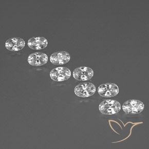 8.00ctw Natural White Zircon, Oval, VVS-VS