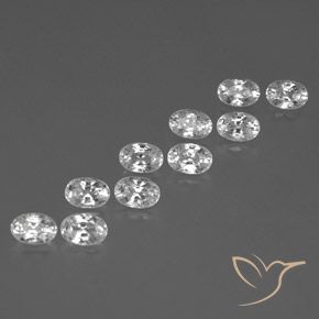 8.00 ctw White Zircon Stones, Natural Zircon in Oval Facet Shape for Sale