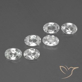 4.24 ctw White Zircon Stones, Natural Zircon in Oval Facet Shape for Sale