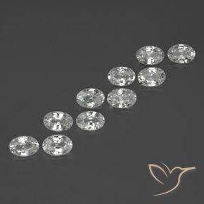 7.20 ctw White Zircon Stones, Natural Zircon in Oval Facet Shape for Sale