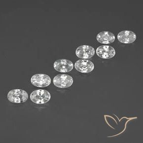 7.72 ctw White Zircon Stones, Natural Zircon in Oval Facet Shape for Sale