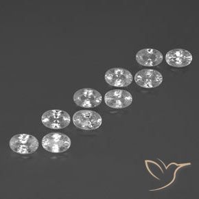 7.96 ctw White Zircon Stones, Natural Zircon in Oval Facet Shape for Sale