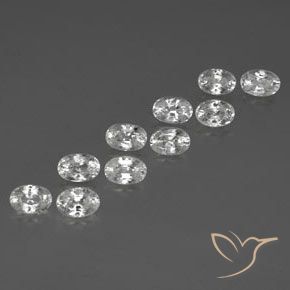 8.33 ctw White Zircon Stones, Natural Zircon in Oval Facet Shape for Sale