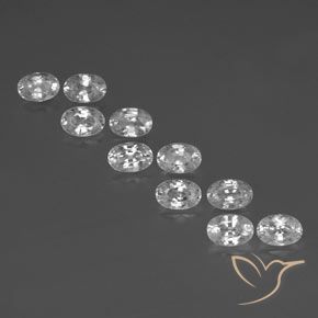 8.06ctw Natural White Zircon, Oval, VVS-VS