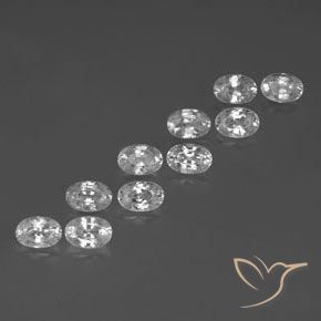 8.06 ctw White Zircon Stones, Natural Zircon in Oval Facet Shape for Sale