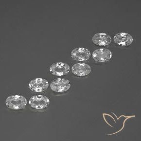 6.73 ctw White Zircon Stones, Natural Zircon in Oval Facet Shape for Sale