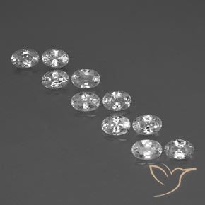 8.04ctw Natural White Zircon, Oval, VVS-VS
