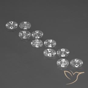 7.00ctw Natural White Zircon, Oval, VVS-VS