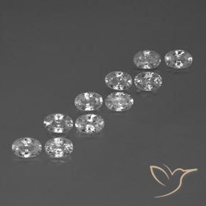 7.00 ctw White Zircon Stones, Natural Zircon in Oval Facet Shape for Sale