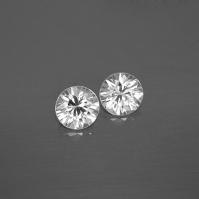 1.10 ct White Zircon Gemstone, Zircon Gem in Diamond-Cut Shape for Sale.
