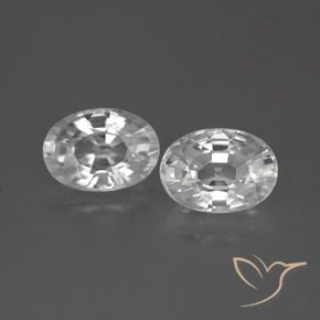 2.9 ct White Zircon, 7.2 x 5.2 mm Oval Cut From Cambodia, Photo A
