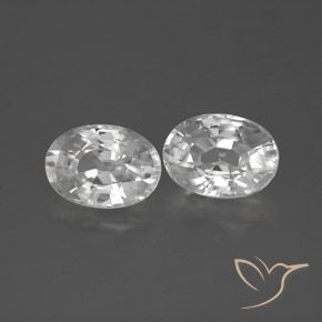 2.90 ctw White Zircon Stones, Natural Zircon in Oval Facet Shape for Sale