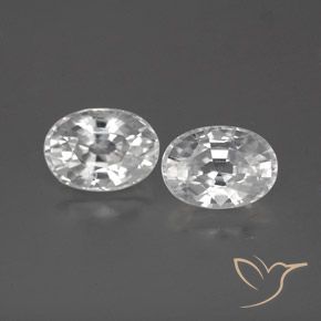 2.78 ct White Zircon, 7.1 x 5.1 mm Oval Cut From Cambodia, Photo A