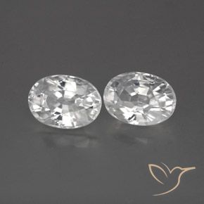 2.78 ctw White Zircon Stones, Natural Zircon in Oval Facet Shape for Sale