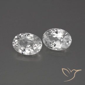 2.75 ctw White Zircon Stones, Natural Zircon in Oval Facet Shape for Sale