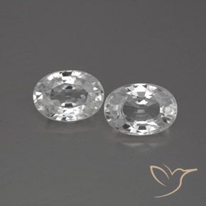2.59 ct White Zircon, 7.2 x 5.2 mm Oval Cut From Cambodia, Photo A