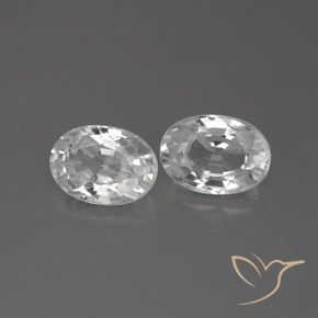 2.59 ctw White Zircon Stones, Natural Zircon in Oval Facet Shape for Sale