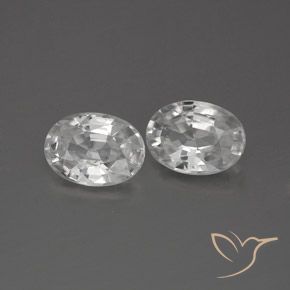 2.49 ctw White Zircon Stones, Natural Zircon in Oval Facet Shape for Sale