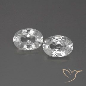 2.5 ct White Zircon, 7.1 x 5.2 mm Oval Cut From Cambodia, Photo A
