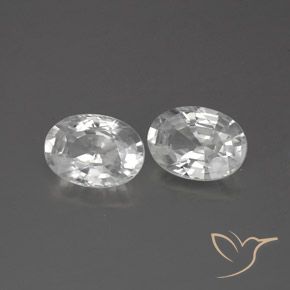 2.50 ctw White Zircon Stones, Natural Zircon in Oval Facet Shape for Sale