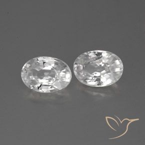 2.59 ctw White Zircon Stones, Natural Zircon in Oval Facet Shape for Sale