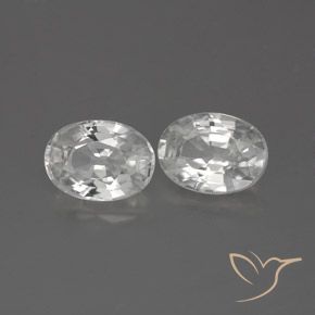2.61 ctw White Zircon Stones, Natural Zircon in Oval Facet Shape for Sale
