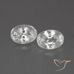2.87 ct White Zircon, 7.2 x 5.1 mm Oval Cut From Cambodia, Photo A