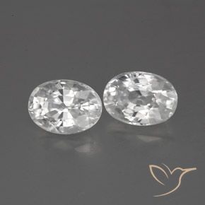 2.87 ctw White Zircon Stones, Natural Zircon in Oval Facet Shape for Sale