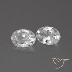 2.58 ctw White Zircon Stones, Natural Zircon in Oval Facet Shape for Sale