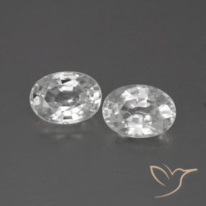 2.64ctw Natural White Zircon, Oval, VVS-VS