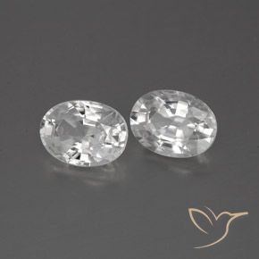 2.64 ctw White Zircon Stones, Natural Zircon in Oval Facet Shape for Sale
