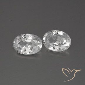 2.44 ctw White Zircon Stones, Natural Zircon in Oval Facet Shape for Sale