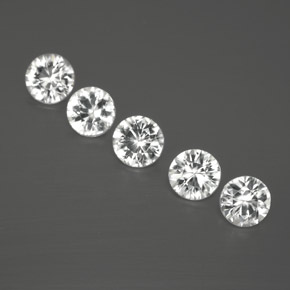 2.41 ct White Zircon Gemstone, Zircon Gem in Diamond-Cut Shape for Sale.