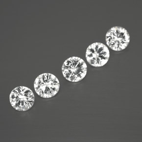 2.41 ct White Zircon Stone, Natural Zircon in Diamond-Cut Shape for Sale