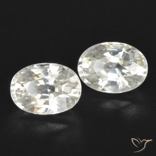 2.87 ctw White Zircon Stones, Natural Zircon in Oval Facet Shape for Sale