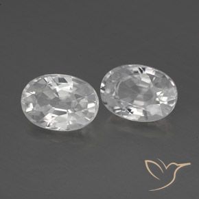 2.87 ctw White Zircon Stones, Natural Zircon in Oval Facet Shape for Sale