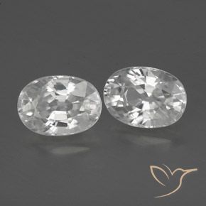 2.97 ctw White Zircon Stones, Natural Zircon in Oval Facet Shape for Sale