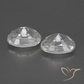 Zircon Gemstones in 7 x 5 mm (calibrated) Size for Sale, Zircon Stones in White Color