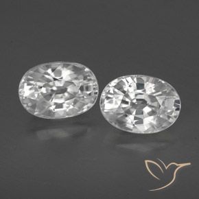 2.87ctw Natural White Zircon, Oval, VVS-VS