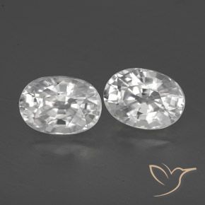 2.87 ctw White Zircon Stones, Natural Zircon in Oval Facet Shape for Sale