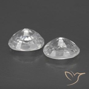 Zircon Gemstones in 7 x 5 mm (calibrated) Size for Sale, Zircon Stones in White Color