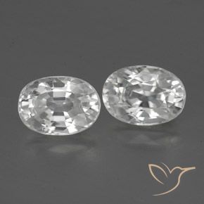 2.93 ctw White Zircon Stones, Natural Zircon in Oval Facet Shape for Sale