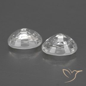 Zircon Gemstones in 7 x 5 mm (calibrated) Size for Sale, Zircon Stones in White Color
