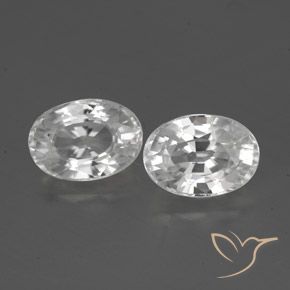 2.82ctw Natural White Zircon, Oval, VVS-VS